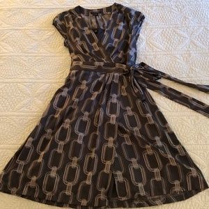 Banana Republic Wrap Dress w/ Slip - Gunmetal
